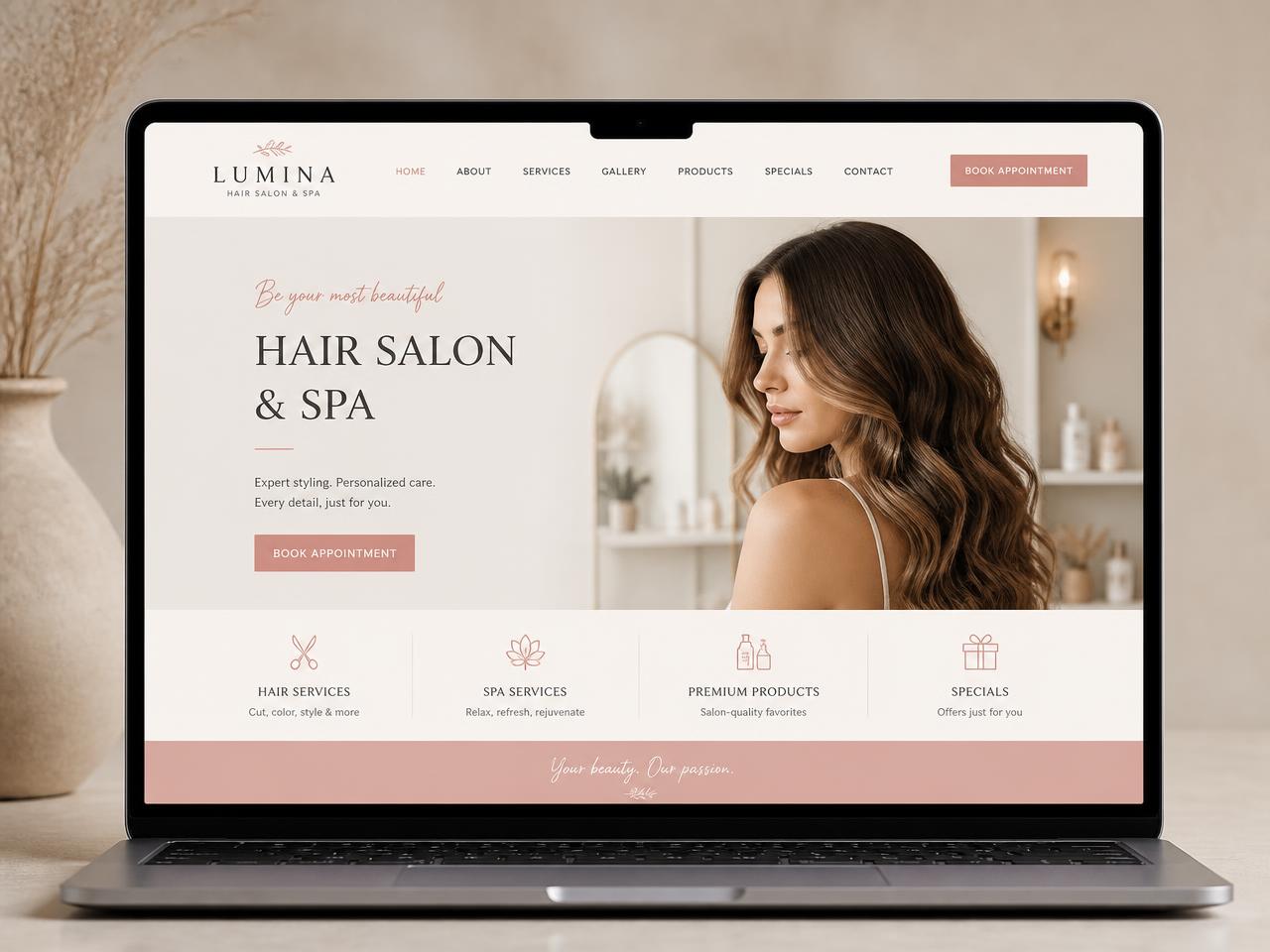 Lumina Hair Salon & Spa — Salon & Spa website design demo by DTN Marketing Group